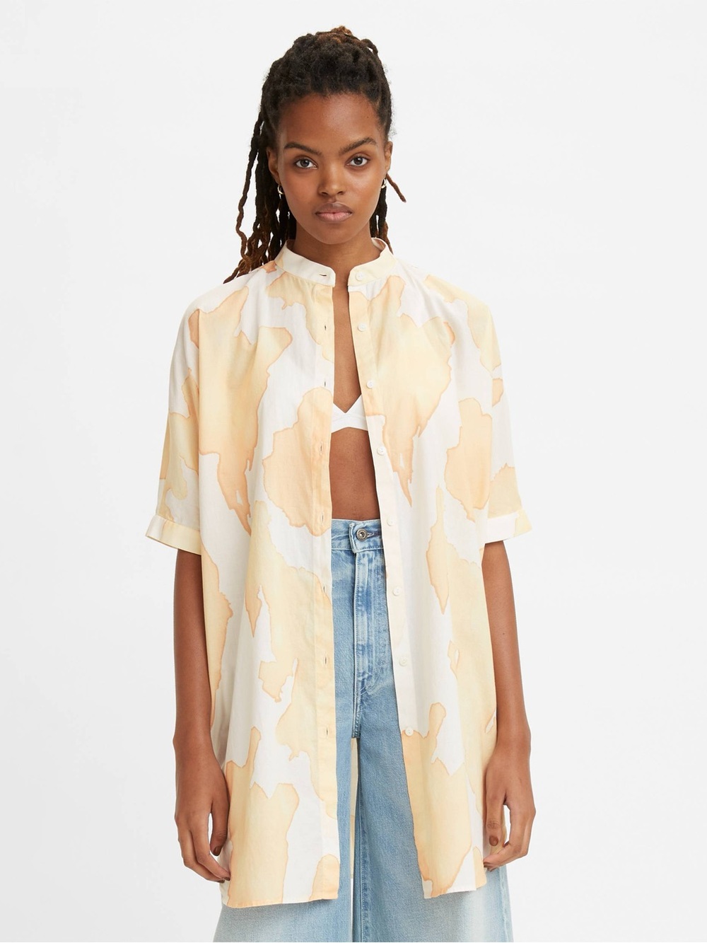 Levi’s Made & Crafted Bell Shirt Dress Watercolor Splash M